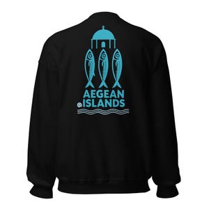 Greek Islands Travel Sweatshirt, Aegean Coastal Clothing, Greece Vacation Gift, Unisex Warm Casual Pullover, Stylish Travel Wear