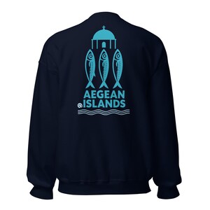 Greek Islands Travel Sweatshirt, Aegean Coastal Clothing, Greece Vacation Gift, Unisex Warm Casual Pullover, Stylish Travel Wear