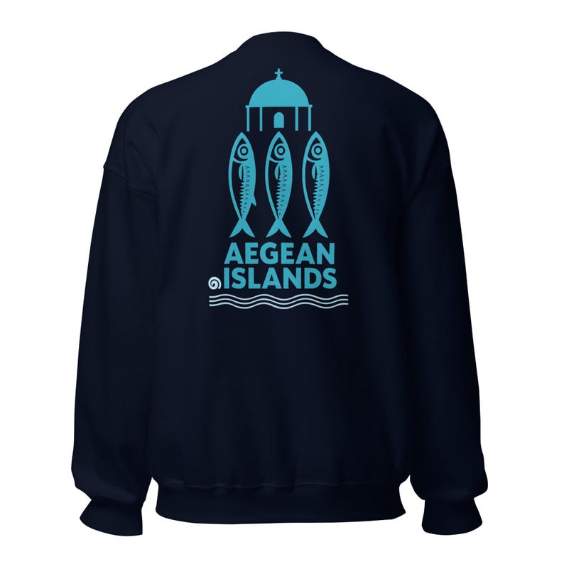 Greek Islands Travel Sweatshirt, Aegean Coastal Clothing, Greece Vacation Gift, Unisex Warm Casual Pullover, Stylish Travel Wear