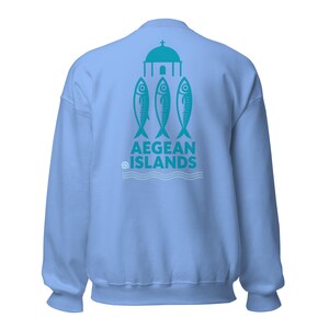 Greek Islands Travel Sweatshirt, Aegean Coastal Clothing, Greece Vacation Gift, Unisex Warm Casual Pullover, Stylish Travel Wear