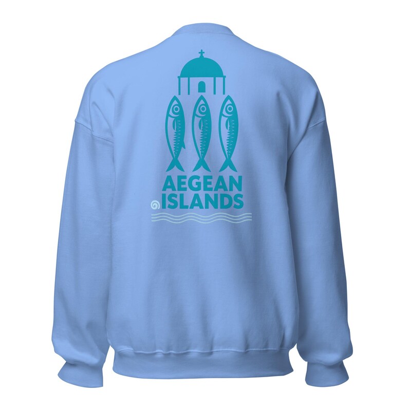 Greek Islands Travel Sweatshirt, Aegean Coastal Clothing, Greece Vacation Gift, Unisex Warm Casual Pullover, Stylish Travel Wear