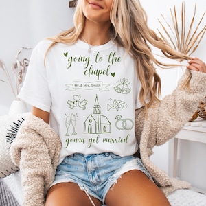 Maglietta sposa personalizzata / Andare in cappella / Maglietta sposa personalizzata / Regalo festa di fidanzamento / Regalo per addio al nubilato e regalo per la futura sposa