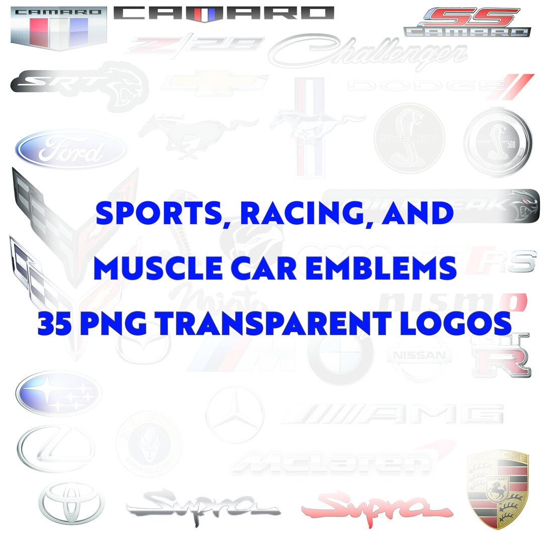 Sports Car Logos Clipart Racing Car Logos Clipart Muscle Car Etsy Canada