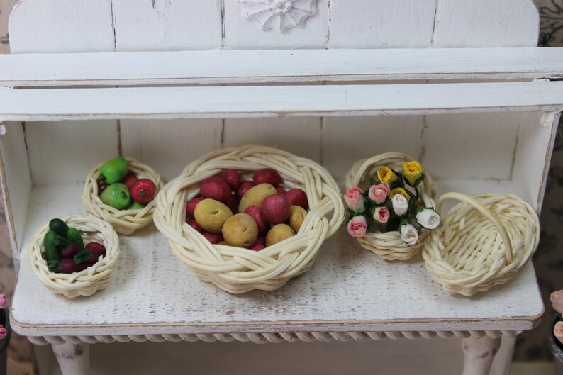 Miniature Baskets Dollhouse Baskets Tiny Baskets Etsy