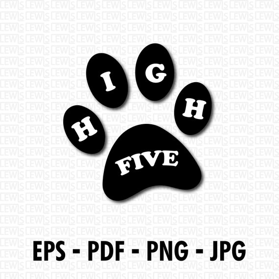 Cute High Five Dog Paw Template For Pet Owners Eps Jpg Png Etsy