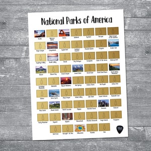 18"x24" - Scratch off your National Parks List of Adventures ! - Gold Foil scratch off  - Made in USA