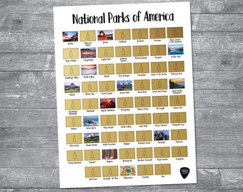 National Parks Scratch Off Poster: USA Adventure Tracker Map