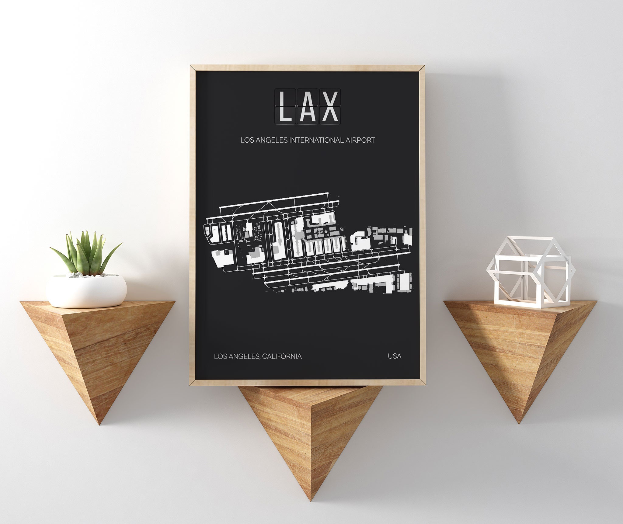 LAX Los Angeles International Airport Print Map Wall Art - Etsy