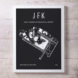 Art mural carte impression aéroport JFK John F. Kennedy de New York