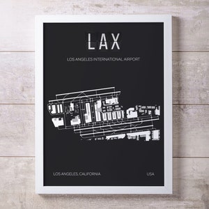 LAX Los Angeles International Airport Print Map Wall Art