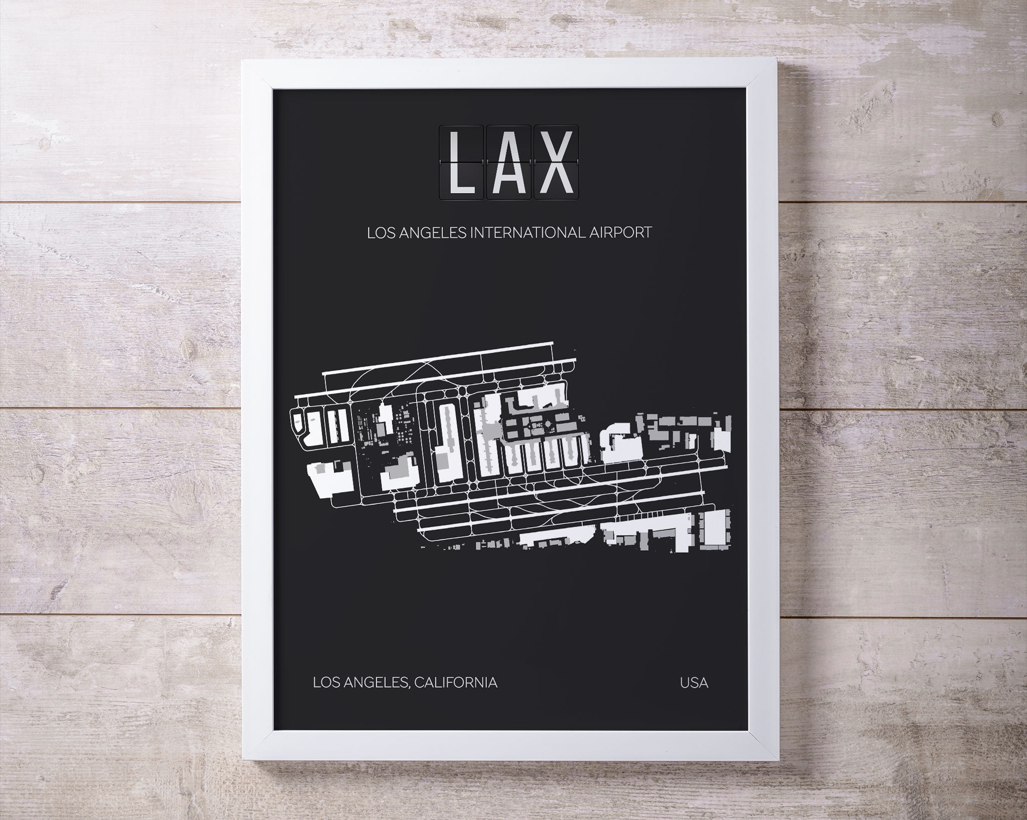 LAX Los Angeles International Airport Print Map Wall Art - Etsy