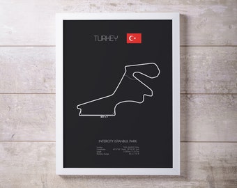 Turkey Istanbul circuit Racing Map Wall Art Print
