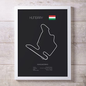 Hungary Hungaroring Racing Map Wall Art Print
