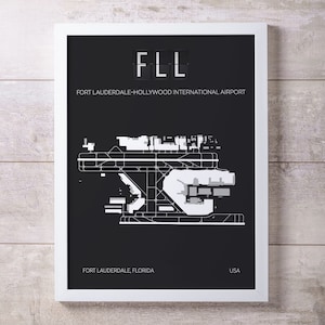 FLL Fort Lauderdale–Hollywood International Airport Print Map Wandkunst