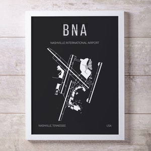 BNA Nashville Airport Map Wall Art