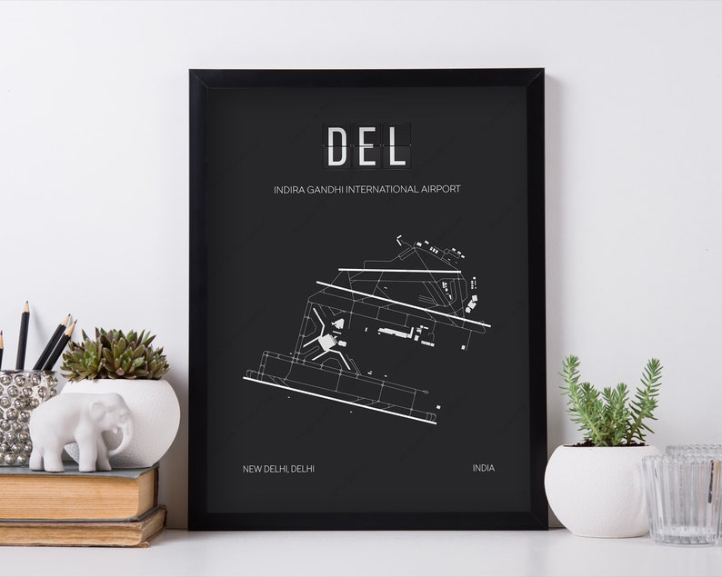 DEL Delhi Indira Gandhi International Airport Map Print image 3