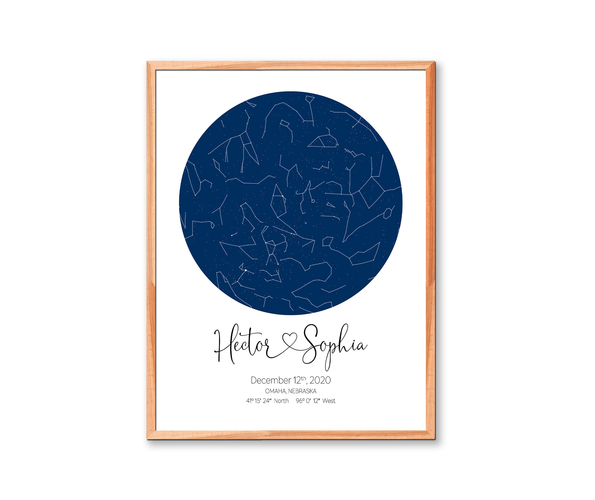 Custom Night Sky Star Map Print: Personalized Celestial