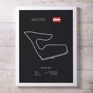 Austria Spielberg circuit Racing Map Wall Art Print