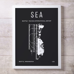 SEA SEA Portaport Tacoma SEATAC Airport Print Map Wandkunst