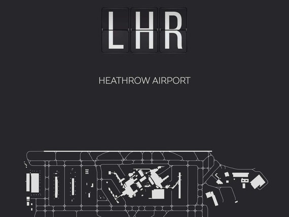 LHR London Heathrow Airport Map Wall Art - Etsy