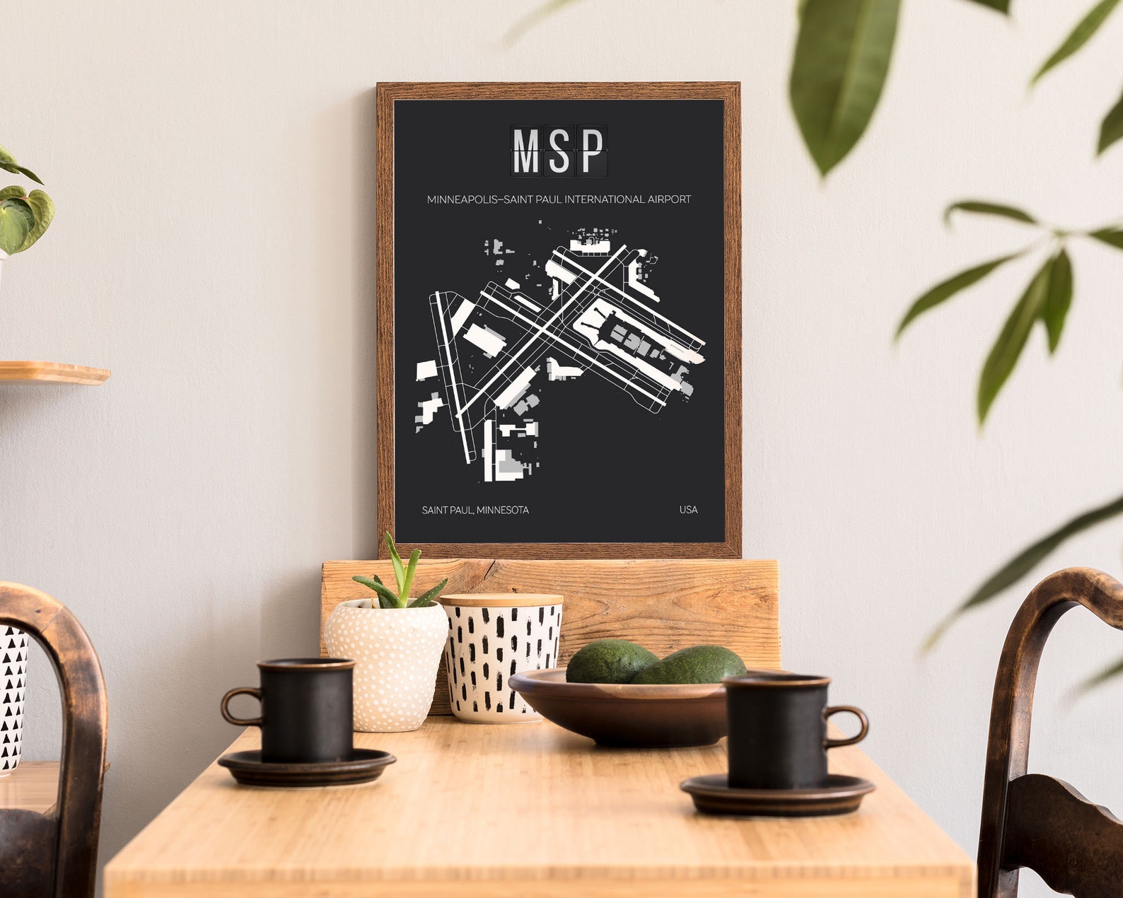 MSP Minneapolis−saint Paul International Airport Map Print - Etsy