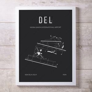 DEL Delhi Indira Gandhi International Airport Map Print image 1