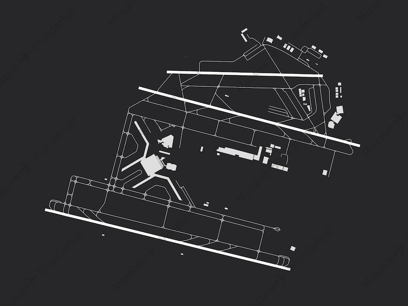 DEL Delhi Indira Gandhi International Airport Map Print image 2