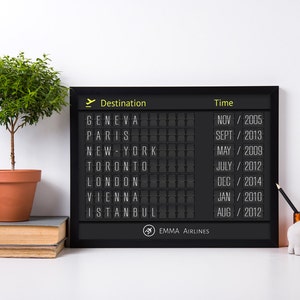Prints Personnalized Airport Board - Horizontal Wall Art Poster