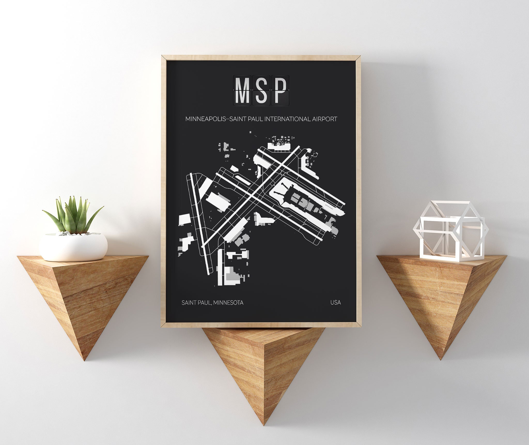 MSP Minneapolis−saint Paul International Airport Map Print - Etsy