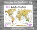 24'x18' - Custom Scratch Off 'Make It Your Own' World Map with Gold Foil Scratch off with vibrant Watercolor. Made in USA! 