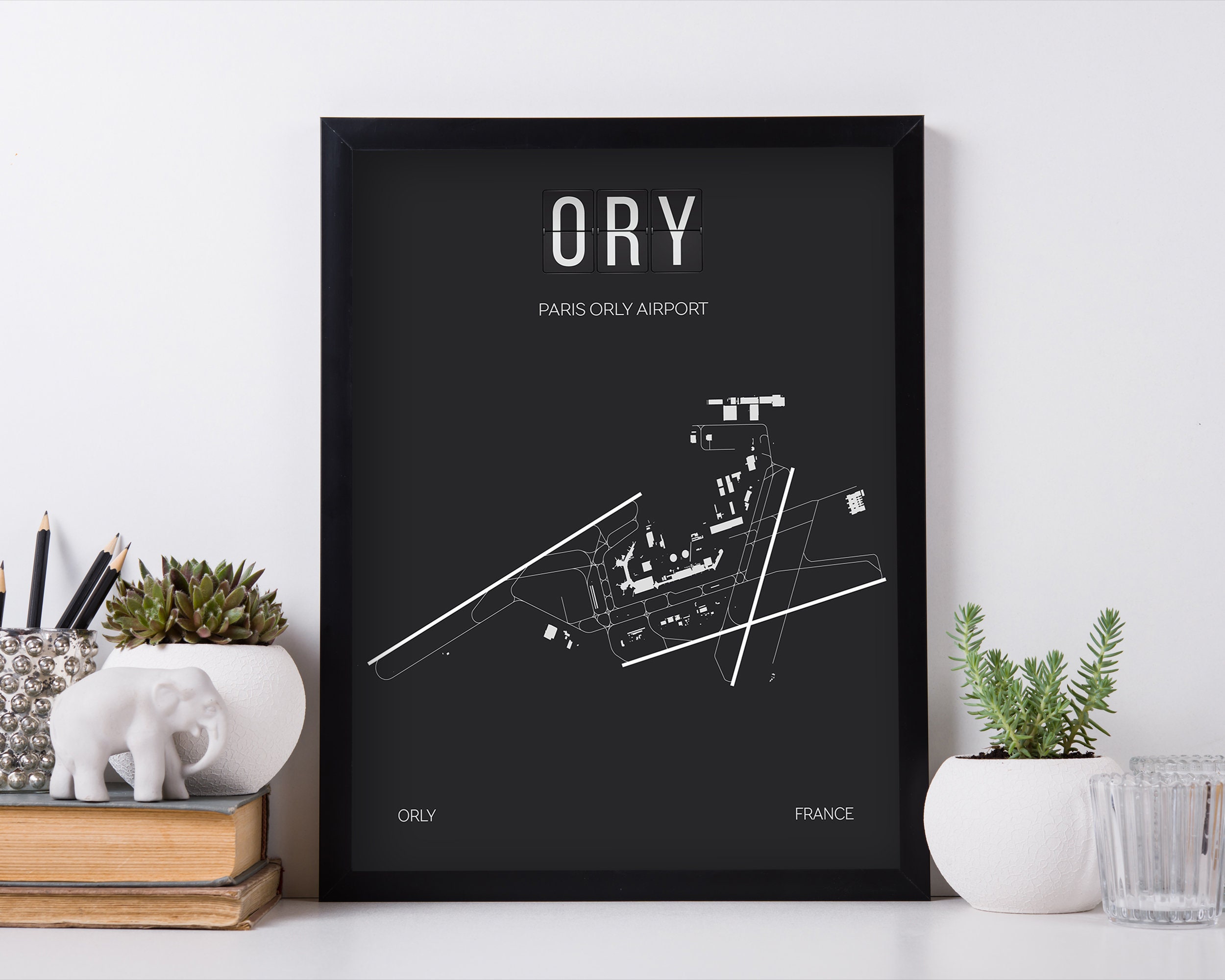 ORY Paris Orly Airport Print Map Wall Art - Etsy UK