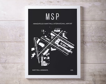 MSP Minneapolis−Saint Paul International Airport Map Print