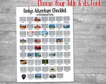 National Parks Scratch Off Poster: Personalized Adventure Checklist, USA Made