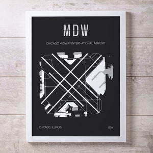 Midway Chicago Airport Map Wandkunst