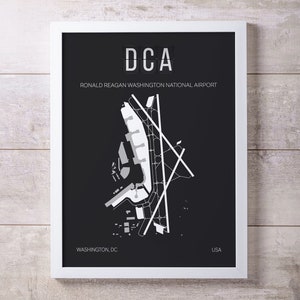 DCA Washington DC Reagan National Airport Karte Wandkunst