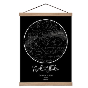 Printed Custom Night Sky Star Map - Personalized Gift for Him or Her - With the Milky Way