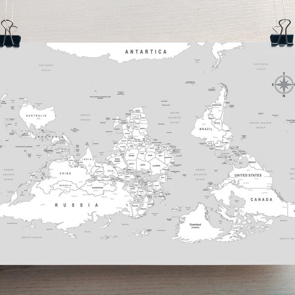 South is Up Large World Map