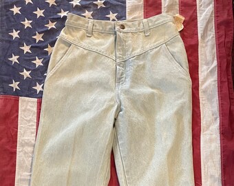 1980s Vintage Prairie Rose NWT Light Wash Blue Denim Jeans USA Mom Jean High Waisted SZ 16 Waist 29