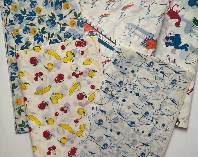 Vintage 1950s KVP Fancy Waxed Wax Kitchen Paper Sheets 5 Designs