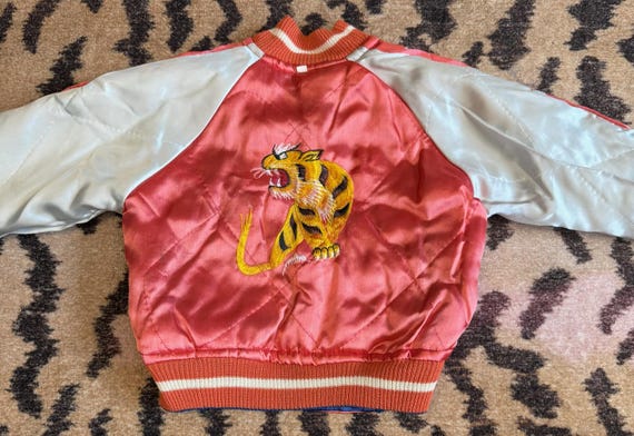 Rare Vintage 1950s Kids Sukajan Japan Souvenir Satin … - Gem