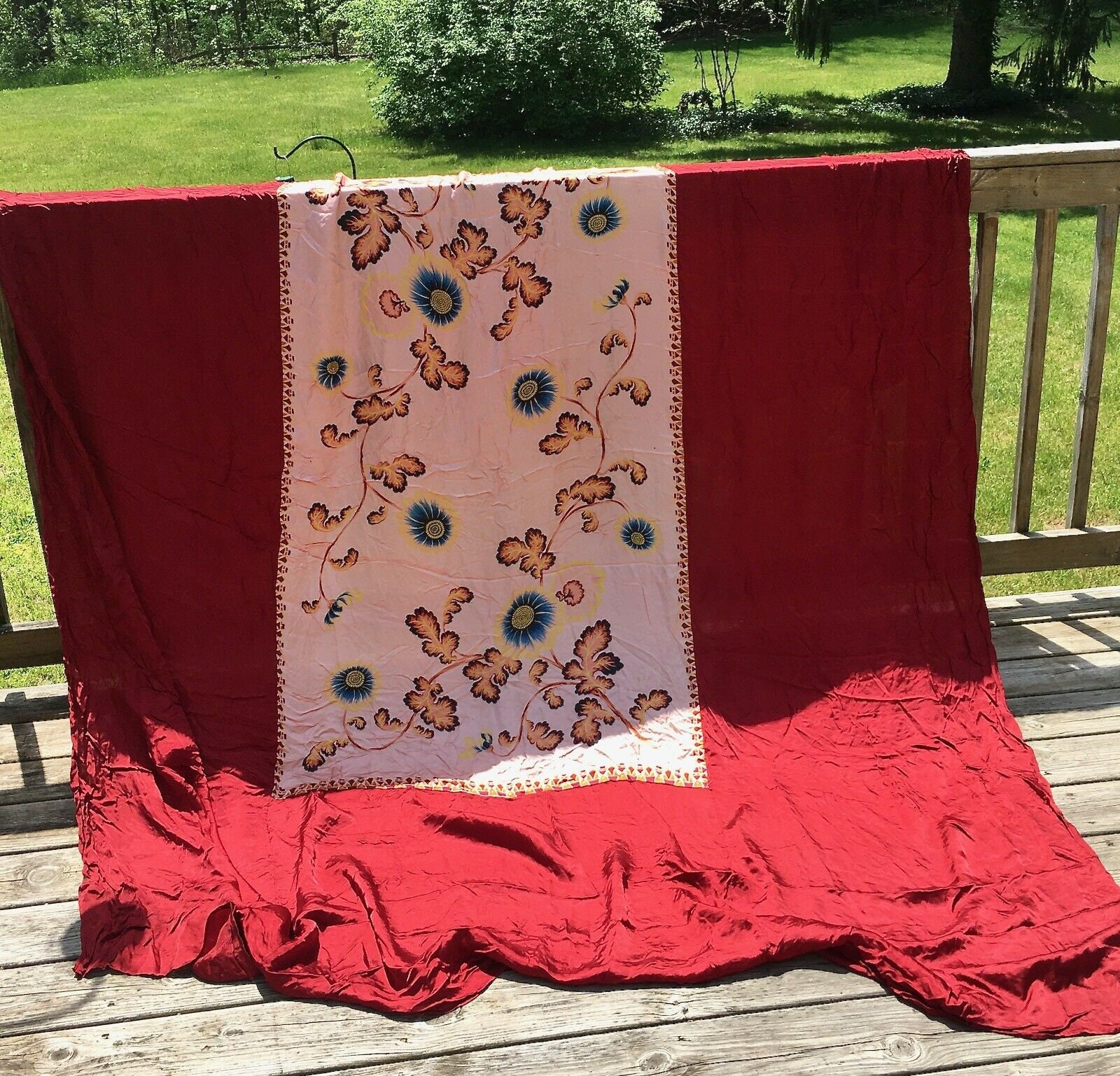 1940s Vintage Antique Satin Bedspread Bed Cover Art Deco Etsy
