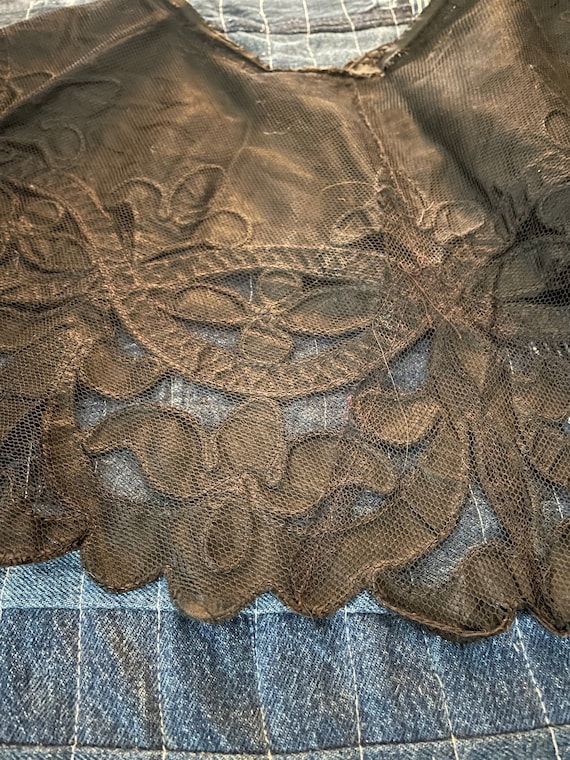 Antique Vintage Black Victorian Lace Mourning Col… - image 9