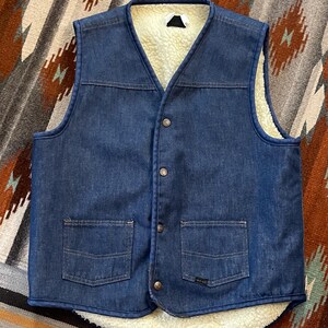 1970s Vintage Sears Roebuck Dark Denim Jean Sherpa Lined