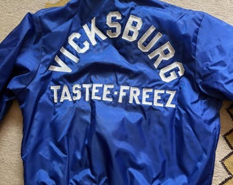 1980s Vintage Tastee Freez Ice Cream Store Vicksburg Michigan Baseball Jacket USA