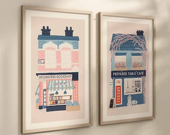 Arte de parede cristã, decoração de amante de livros, arte de parede de cafeteria, Salmo 23, livraria de águas calmas, impressão de arte cristã moderna, decoração de escrituras