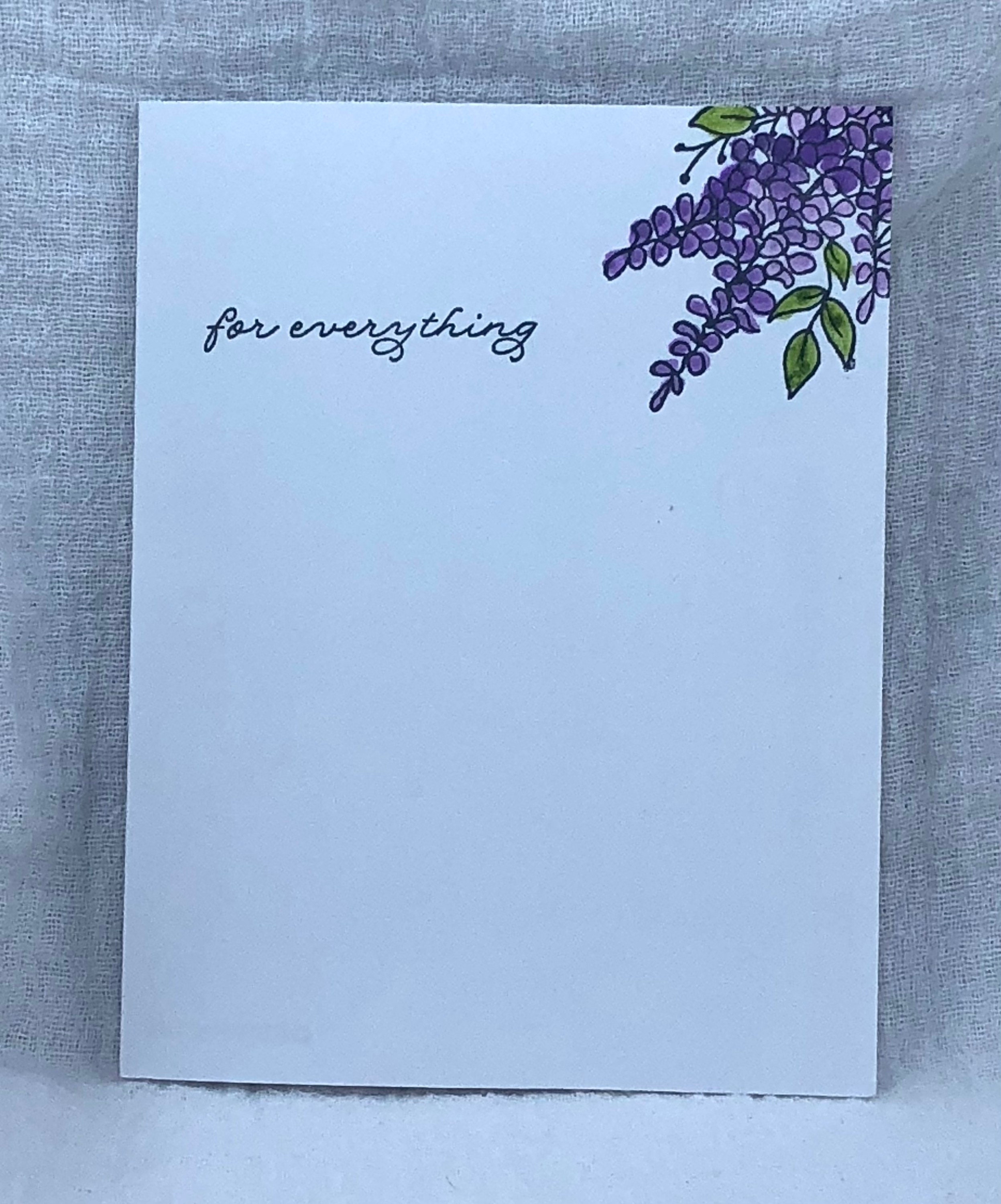 Lavender Watercolor Thank You Card - Etsy