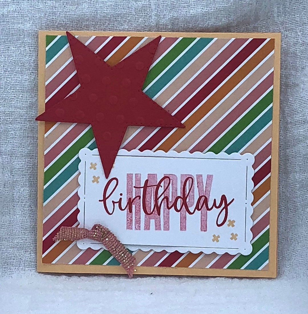 Rainbow and Star Happy Birthday Card - Etsy