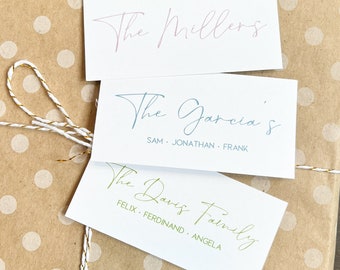 Personalized Gift Tags - Dainty Megan Calligraphy Font - Gift Tags and Cards for Families Christmas Birthday Gifts - Set of 6