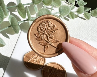 Wax Seal Stamp, Wax Stamp, Custom Wax Seal, Wax Letter Seal, Wax Seal, Peony Wax Seal