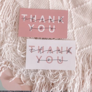 Blush Pink Thank You Cards, Small Business Thank You Cards, Package Inserts, Bridal / Baby Shower Thank You